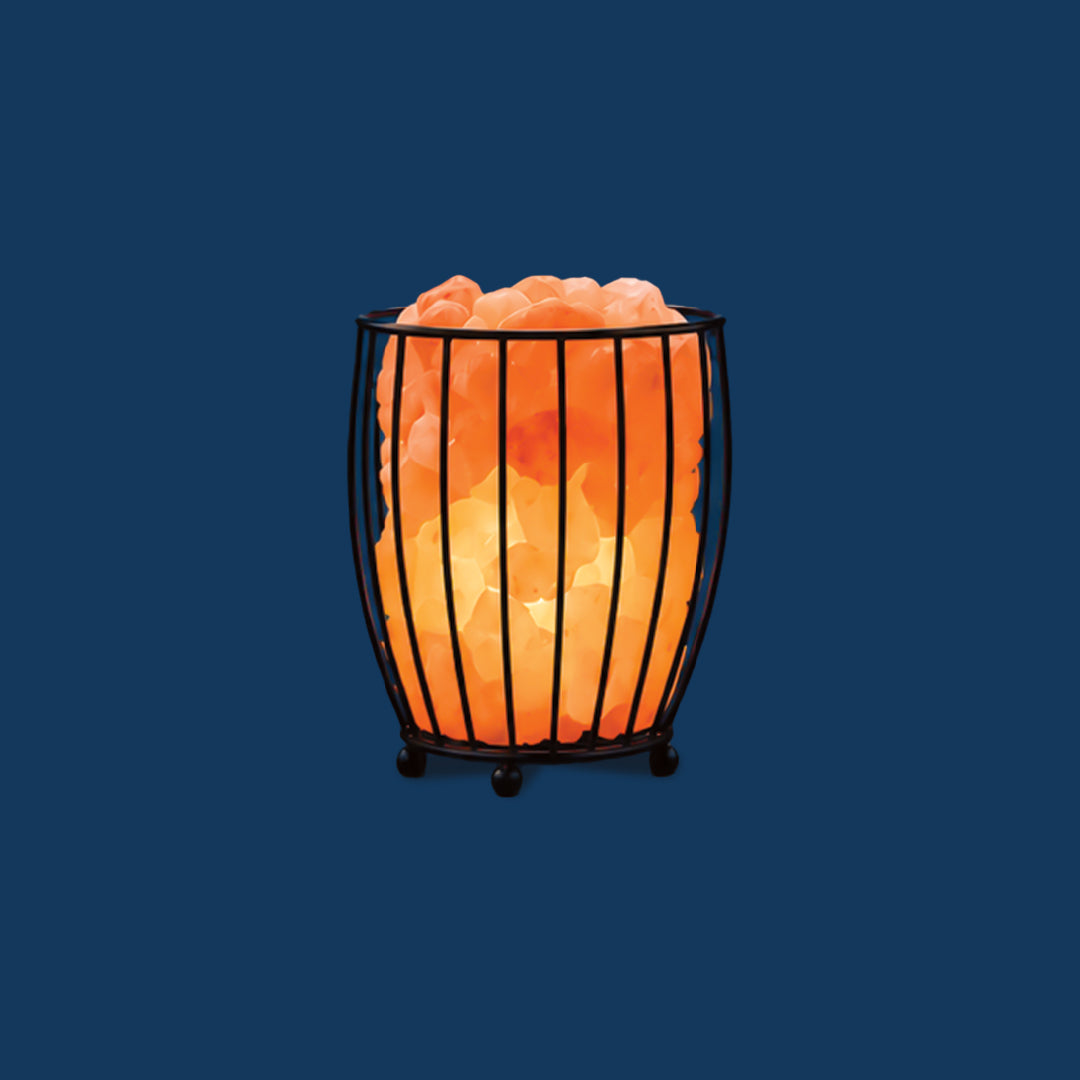 Himalayan Iron Crafted Pink Salt Lamp – Round Rod Shape