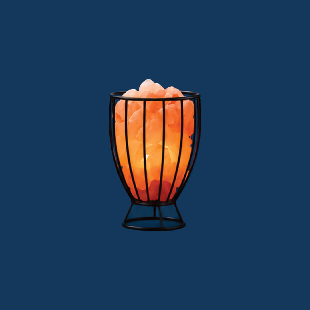 Himalayan Iron Crafted Pink Salt Lamp – Glass Shape