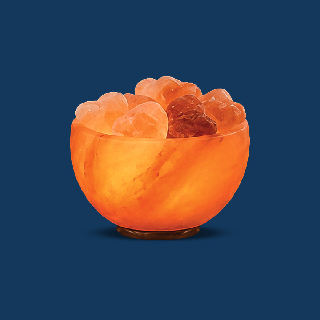 Himalayan Crafted Salt Bowl with Heart Lamp