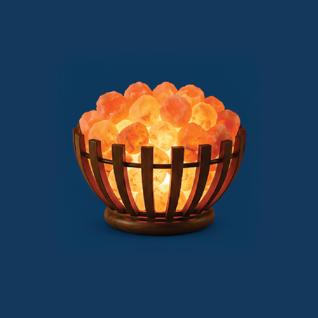 Himalayan Wooden Crafted Pink Salt Lamp – Bowl Shape